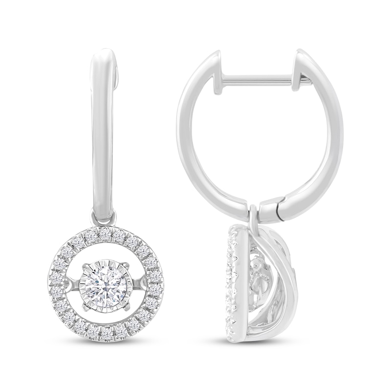 Unstoppable Love Necklace Diamond Halo Earrings 1/2 ct tw Round-Cut White Gold Plated