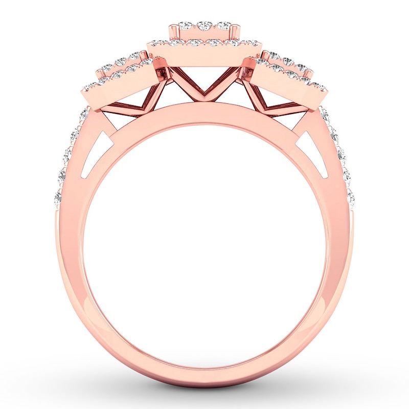 Diamond Engagement Ring 1/2 ct tw Round-cut Rose Gold Plated