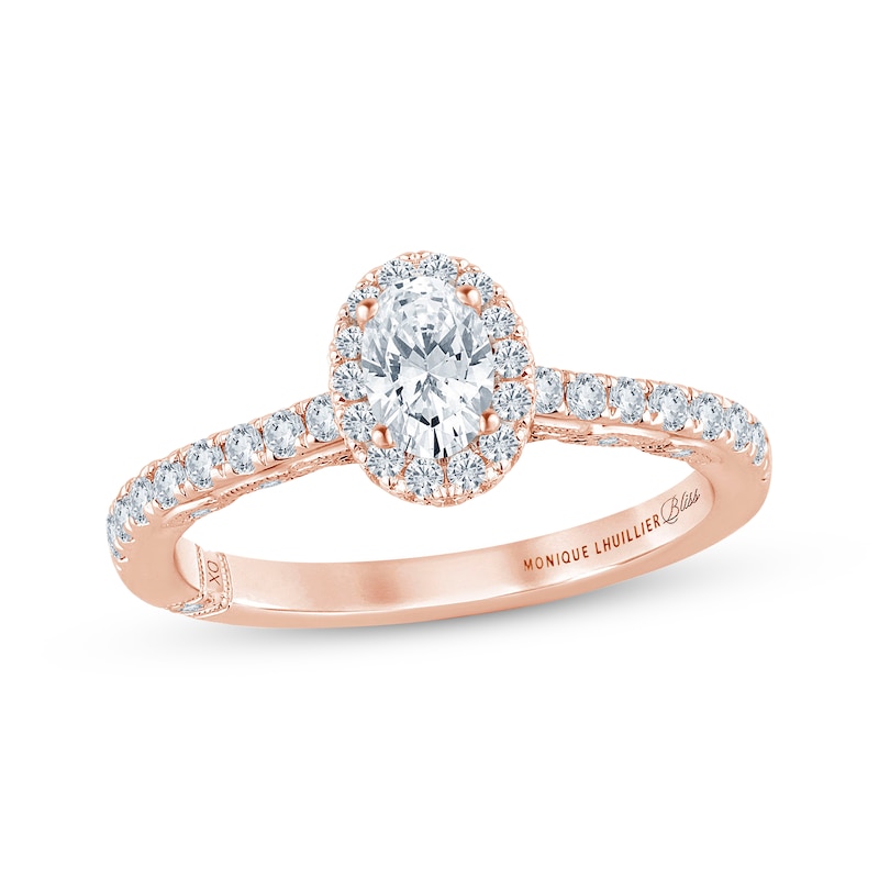 Monique Lhuillier Bliss Oval-Cut Diamond Engagement Ring 1 ct tw Rose Gold Plated