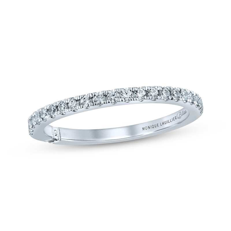 Monique Lhuillier Bliss Diamond Wedding Band 1/4 ct tw Round-cut White Gold Plated