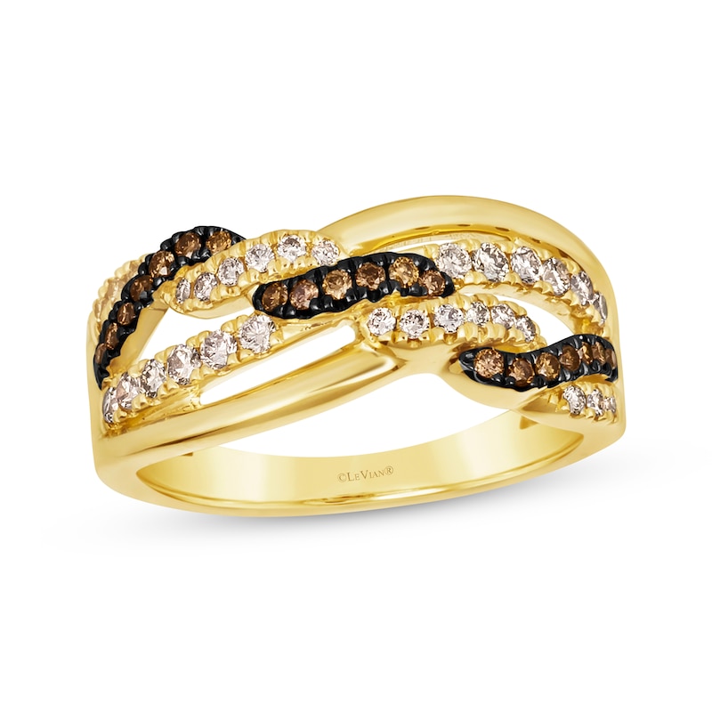 Le Vian Chocolate Twist Diamond Ring 1/2 ct tw Honey Gold Plated