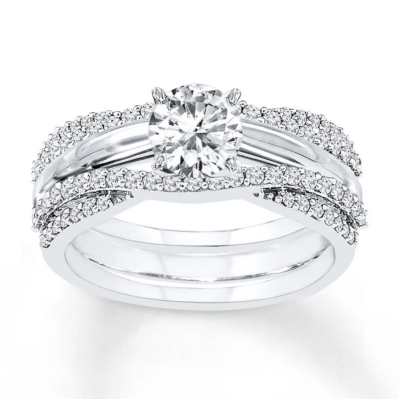 Diamond Enhancer Ring 1/2 ct tw Round-cut White Gold Plated
