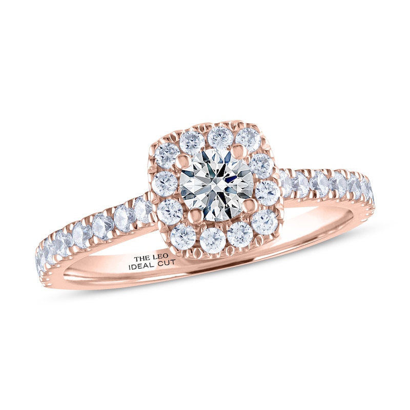 THE LEO Ideal Cut Diamond Engagement Ring 3/4 ct tw Rose Gold Plated