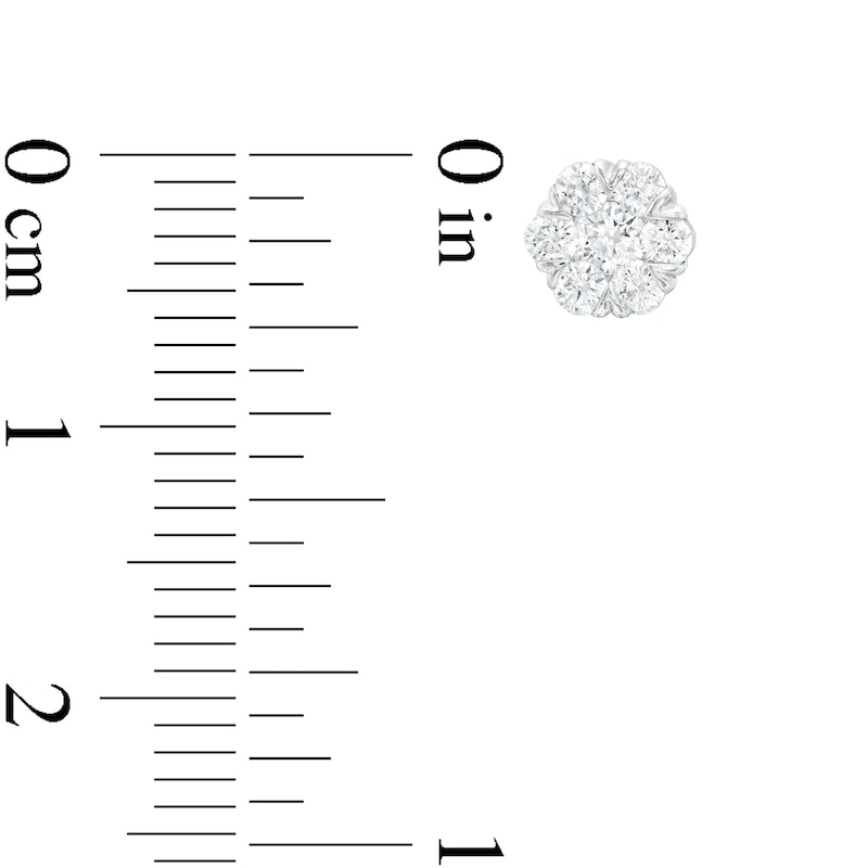 THE LEO Diamond Flower Stud Earrings 1/2 ct tw White Gold Plated