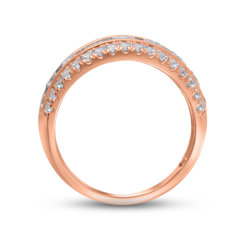 Diamond Anniversary Ring 1 ct tw Round-cut Two-Tone Gold Plated