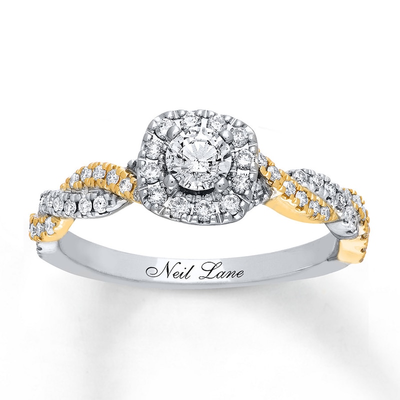 Neil Lane Engagement Ring 1/2 ct tw Diamonds Two-Tone Gold Plated