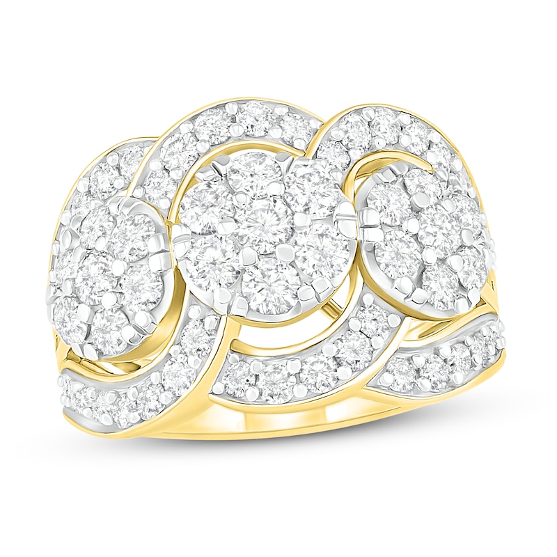 Diamond Fashion Ring 2 ct tw Round-cut Yellow Gold Plated