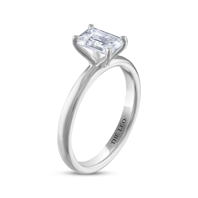 THE LEO Diamond Emerald-Cut Solitaire Engagement Ring 1 ct tw White Gold Plated