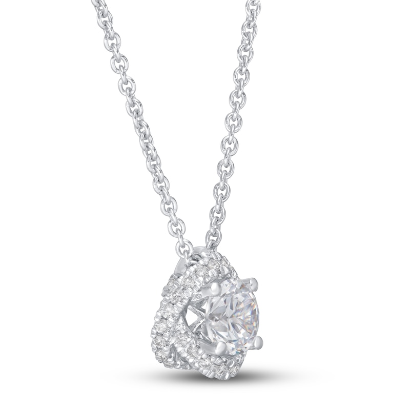 Diamond Necklace 1/2 ct tw Round-cut White Gold Plated 18"