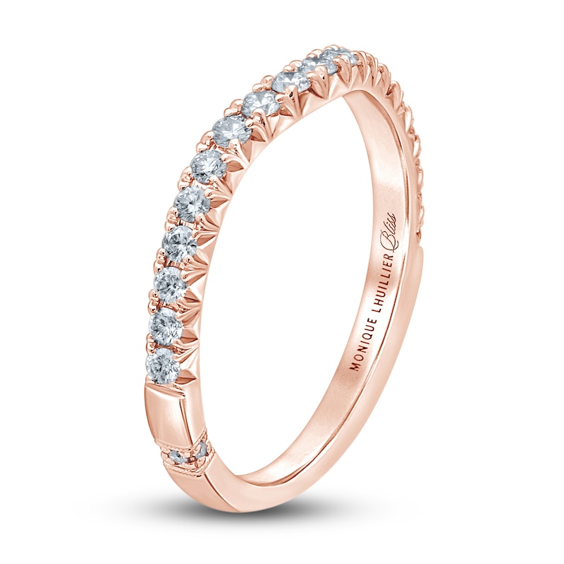Monique Lhuillier Bliss Diamond Contour Wedding Band 1/3 ct tw Round-cut Rose Gold Plated