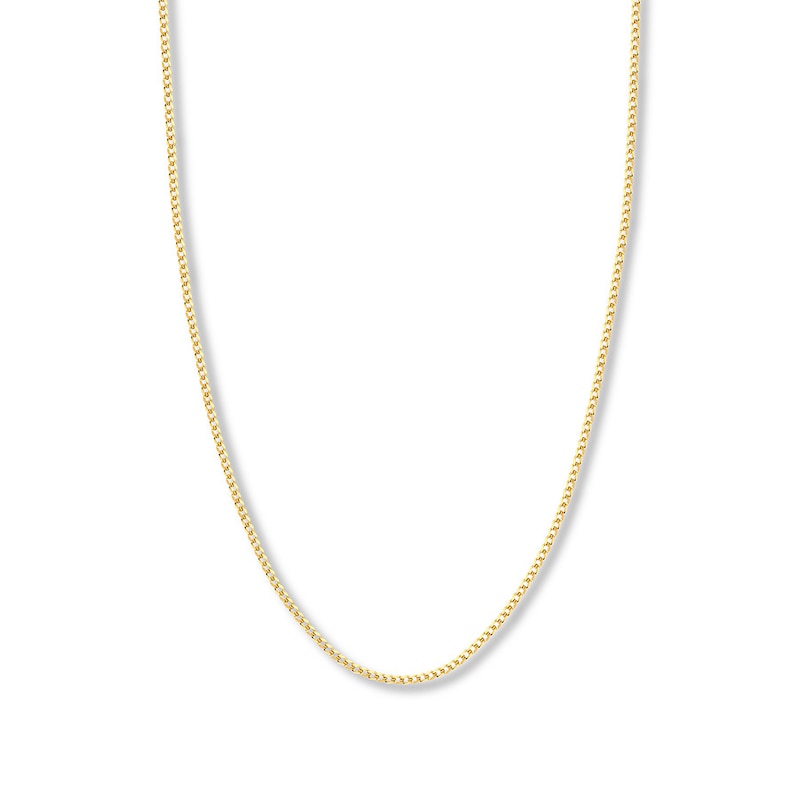 22" Solid Curb Chain Yellow Gold Plated Appx. 3.7mm