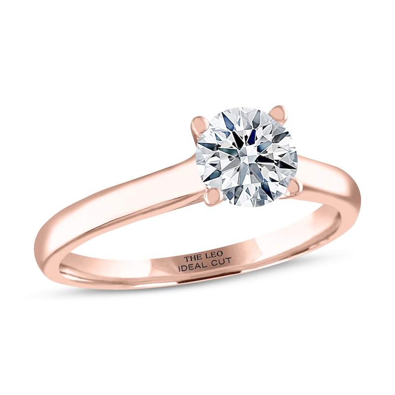THE LEO Ideal Cut Diamond Solitaire Engagement Ring 1 ct tw Rose Gold Plated