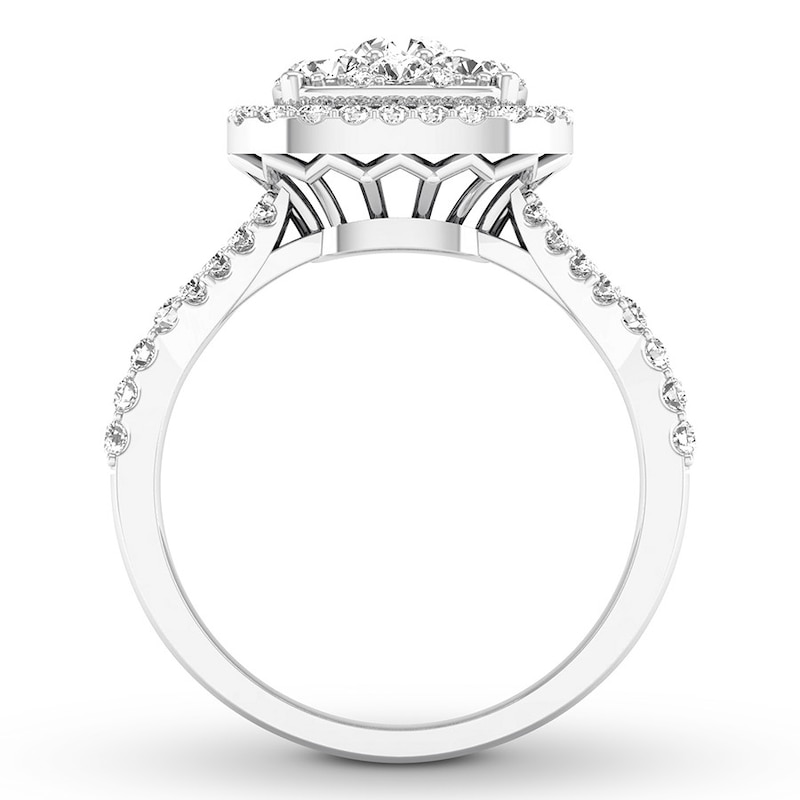 Diamond Engagement Ring 3/4 ct tw Round-cut White Gold Plated