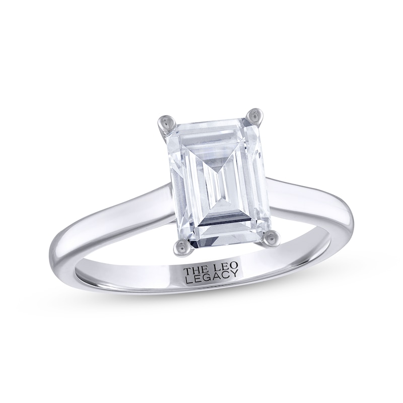 THE LEO Legacy Lab-Created Diamond Emerald-Cut Solitaire Engagement Ring 2 ct tw White Gold Plated