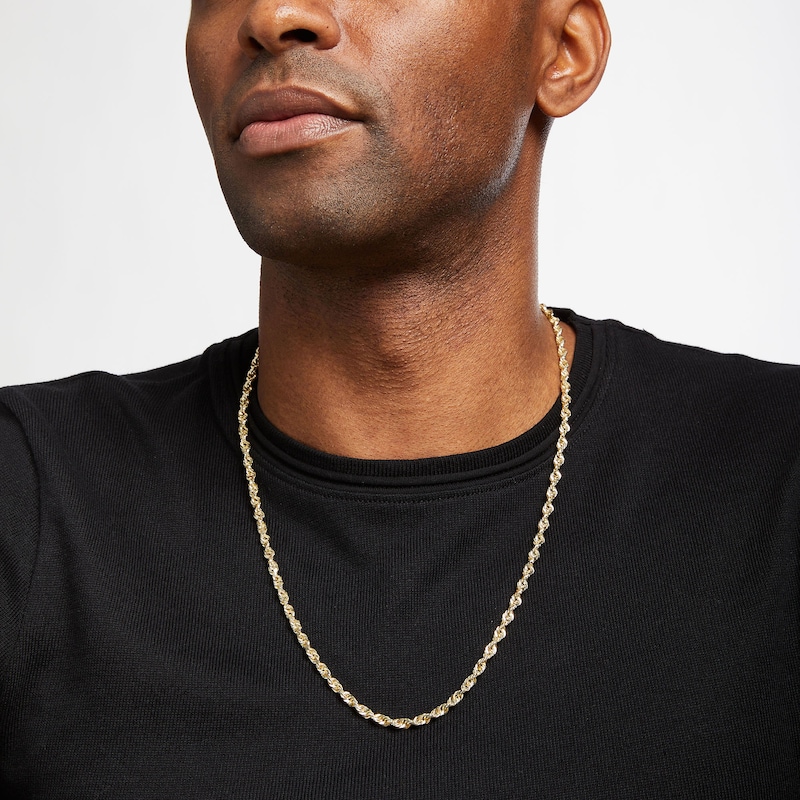 Solid Rope Chain Yellow Gold Plated 24"