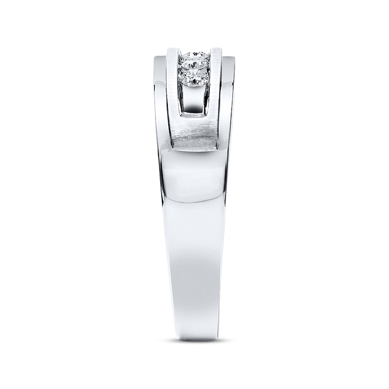 Men's Diamond Wedding Band 1/4 ct tw White Gold Plated