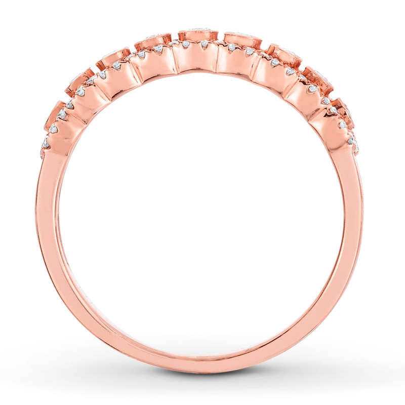 Diamond Ring 1/3 ct tw Round-cut Rose Gold Plated