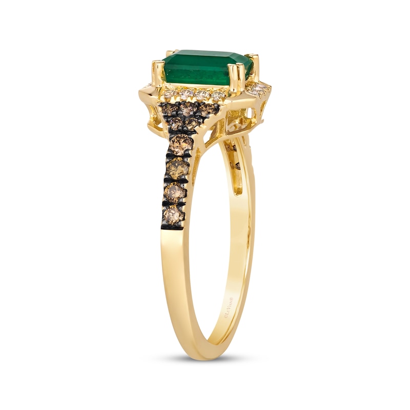 Le Vian Emerald & Diamond Ring 1/3 ct tw Honey Gold Plated