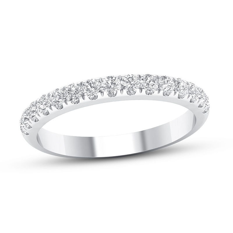Certified Diamond Anniversary Band 1/2 ct tw White Gold Plated