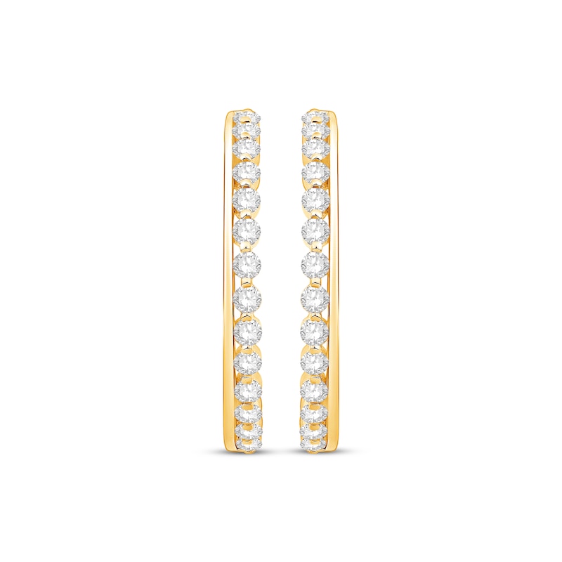 Diamond Hoop Earrings 3/4 ct tw Yellow Gold Plated