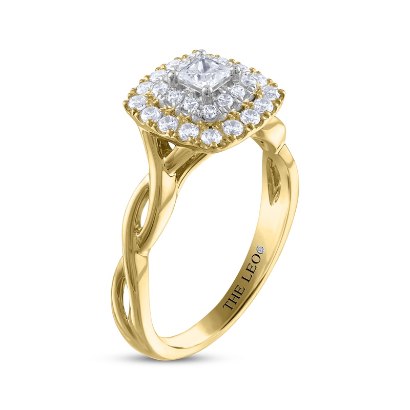THE LEO Diamond Princess-Cut Engagement Ring 3/4 ct tw Two-Tone Gold Plated