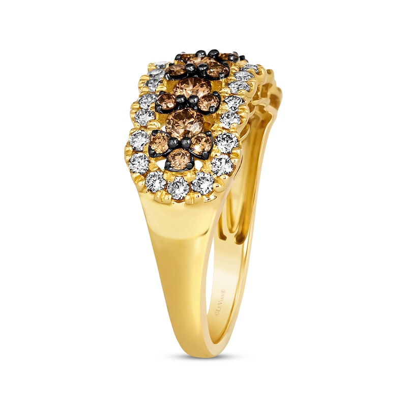 Le Vian Chocolate Waterfall Diamond Ring 1-1/5 ct tw Honey Gold Plated