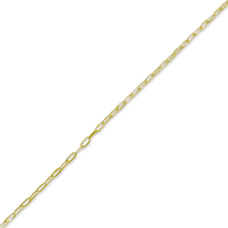 Diamond-cut Solid Paperclip Necklace Yellow Gold Plated 18"
