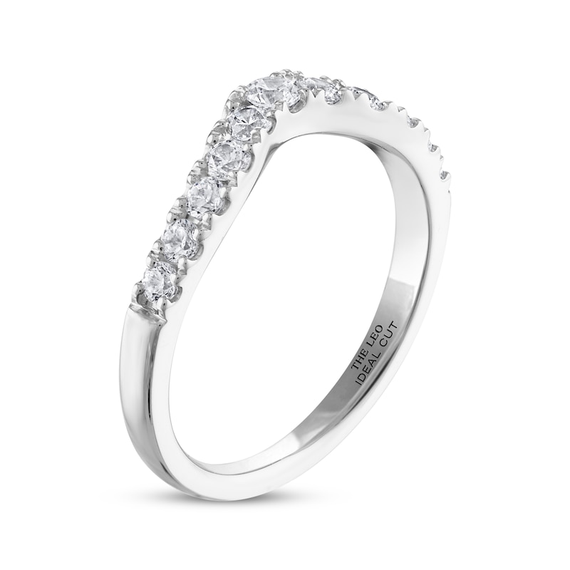 THE LEO Ideal-Cut Diamond Contour Anniversary Band 1/2 ct tw White Gold Plated
