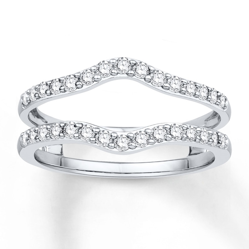Diamond Enhancer Ring 1/2 ct tw Round-cut White Gold Plated