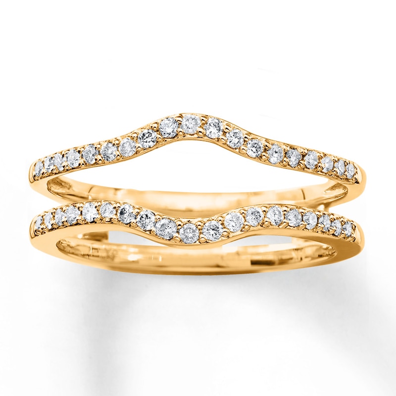 Diamond Enhancer Ring 1/4 ct tw Round-cut Yellow Gold Plated