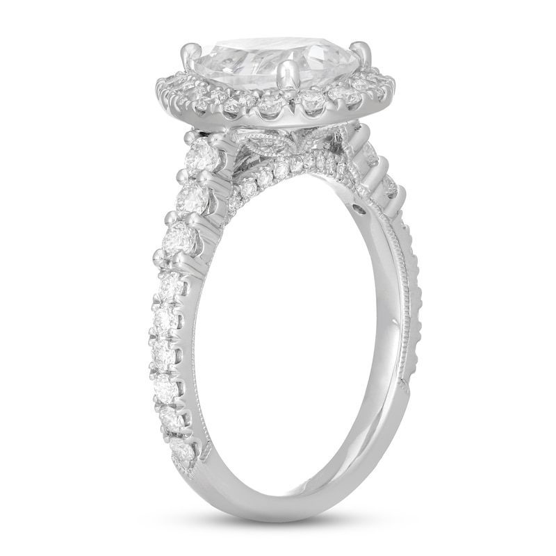 Neil Lane Diamond Engagement Ring 2-7/8 ct tw Pear & Round-cut White Gold Plated