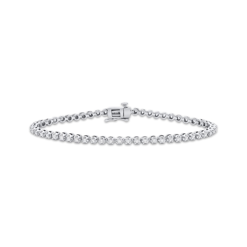 Diamond Bracelet 1 ct tw Round-Cut White Gold Plated 7"