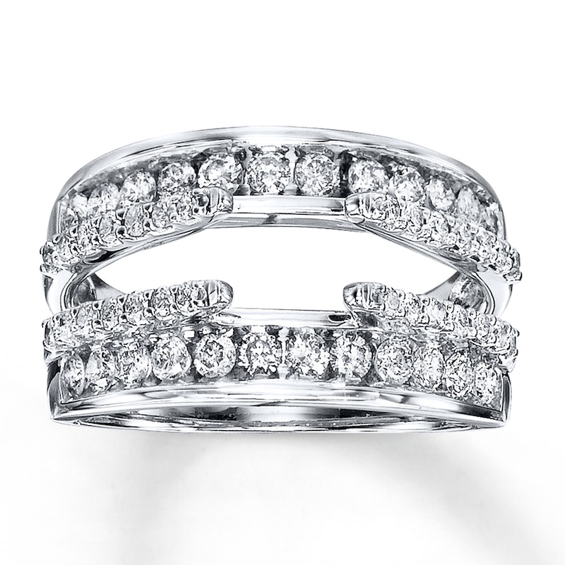 Diamond Enhancer Ring 1 ct tw Round-cut White Gold Plated