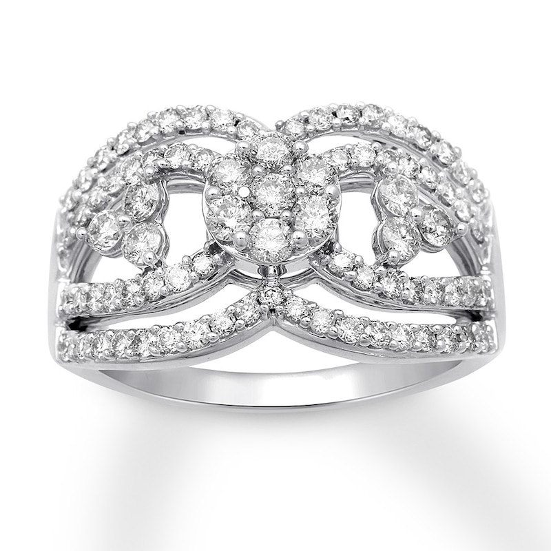 Diamond Fashion Ring 1 Carat tw White Gold Plated