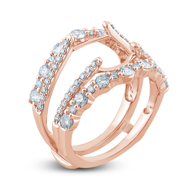 Diamond Enhancer Ring 1-1/3 ct tw Round-cut Rose Gold Plated