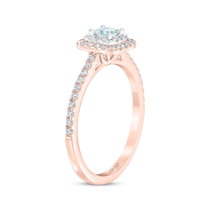 THE LEO First Light Diamond Princess-Cut Engagement Ring 1/2 ct tw Two-Tone Gold Plated