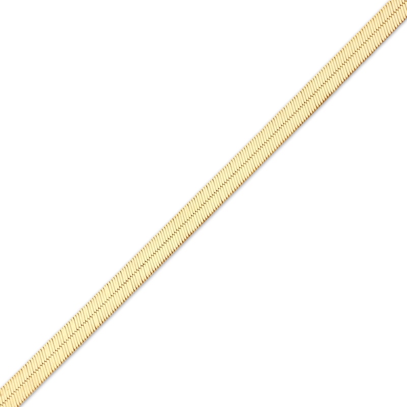 Herringbone V Necklace Yellow Gold Plated 17"
