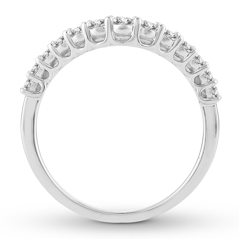 Diamond Anniversary Band 1/2 ct tw Round-cut White Gold Plated
