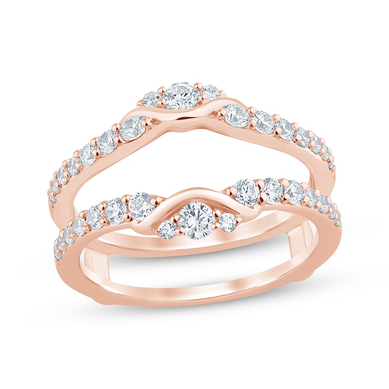 Diamond Enhancer Ring 3/4 ct tw Rose Gold Plated