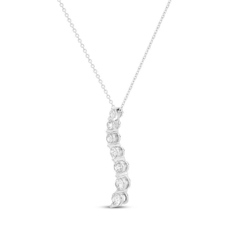 Diamond Journey Necklace 1/2 ct tw White Gold Plated 18"