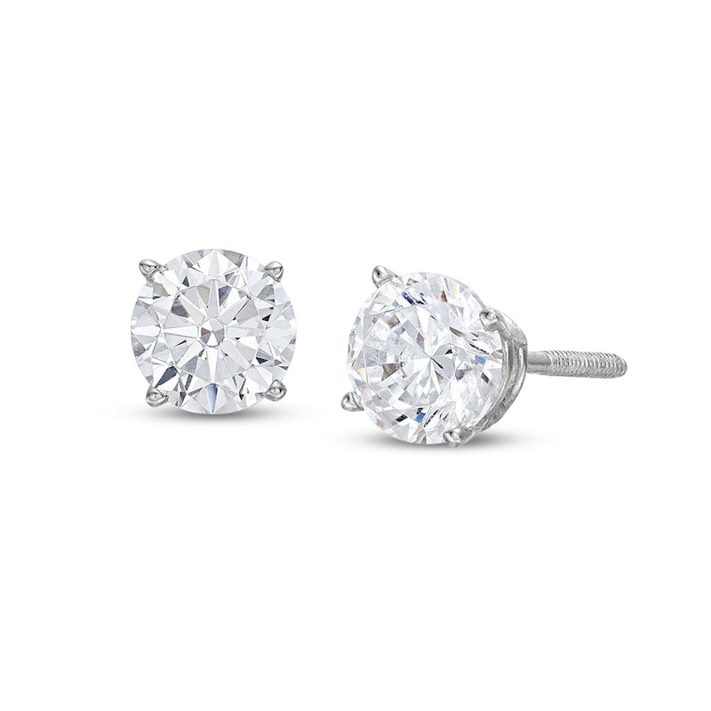 Lab-Created Diamonds by Solitaire Stud Earrings 1 ct tw White Gold Plated