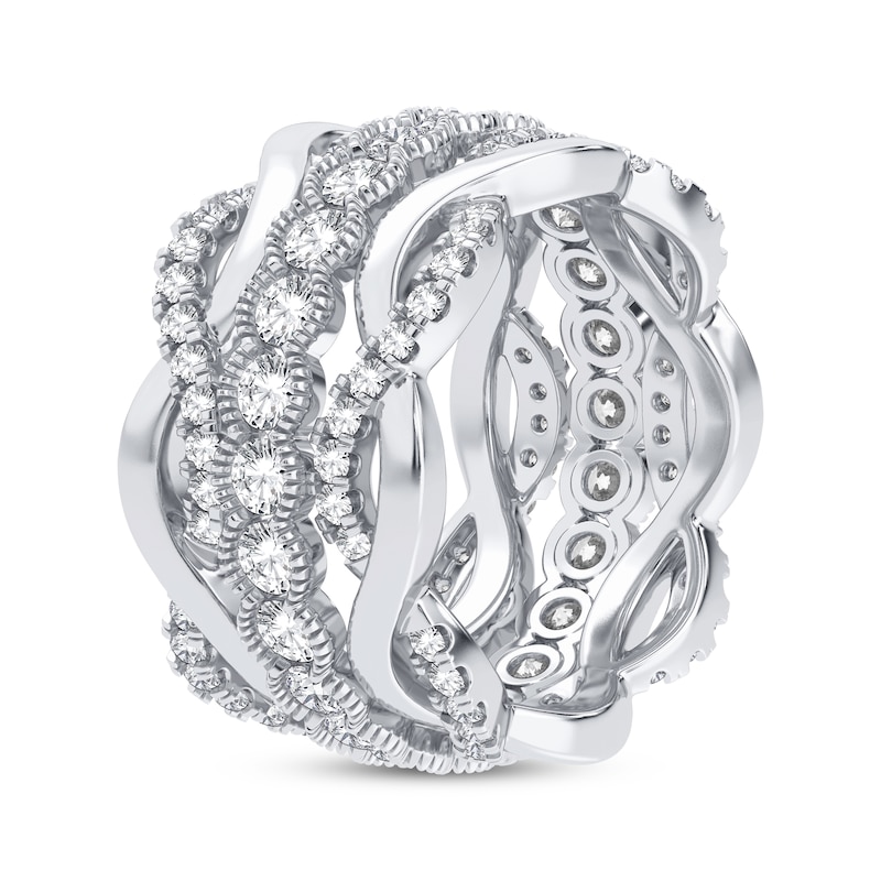 Diamond Eternity Band 2 ct tw Round-cut White Gold Plated