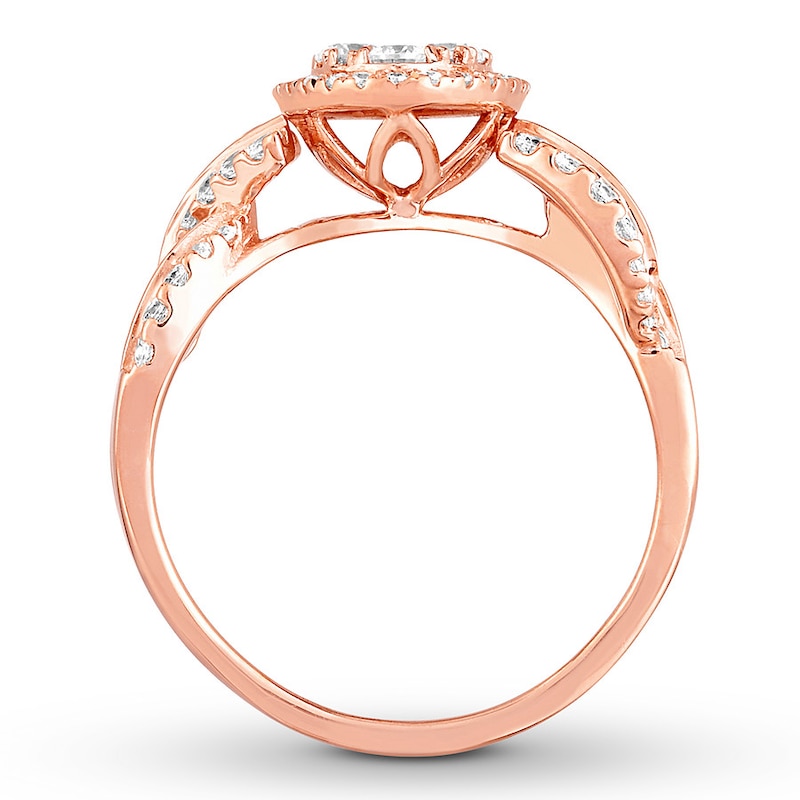 Diamond Engagement Ring 1-1/4 ct tw Round-cut Rose Gold Plated