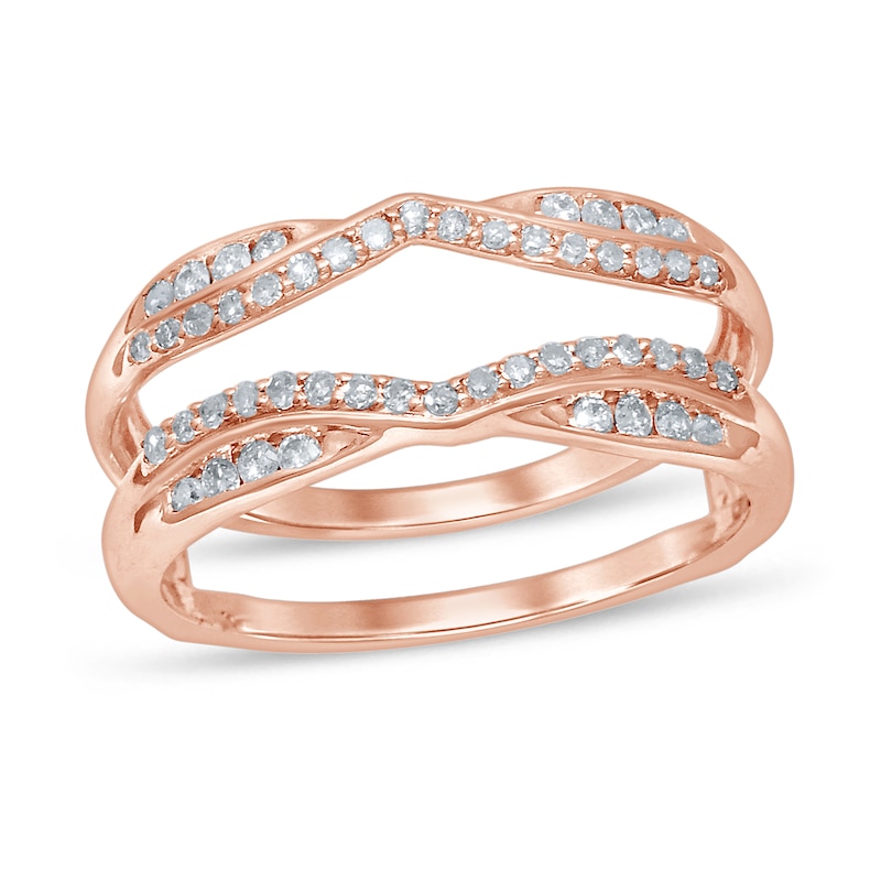 Diamond Enhancer Ring 1/3 ct tw Round-cut Rose Gold Plated