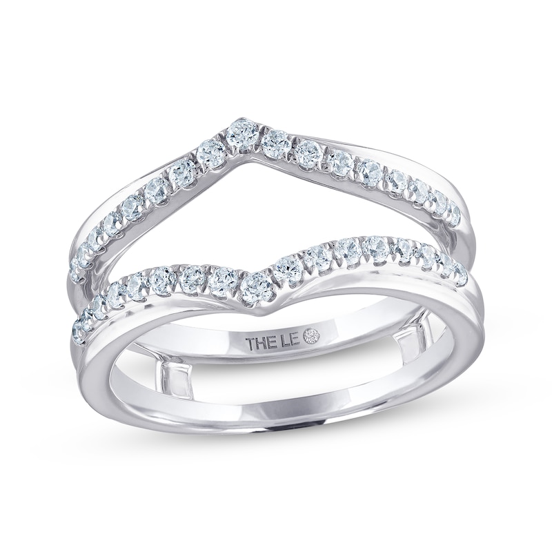 THE LEO Diamond Enhancer Ring 3/8 ct tw Round-cut White Gold Plated