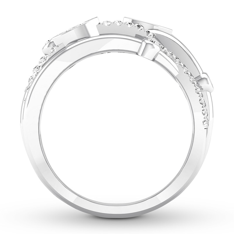 Diamond Ring 1/2 ct tw Round-cut White Gold Plated
