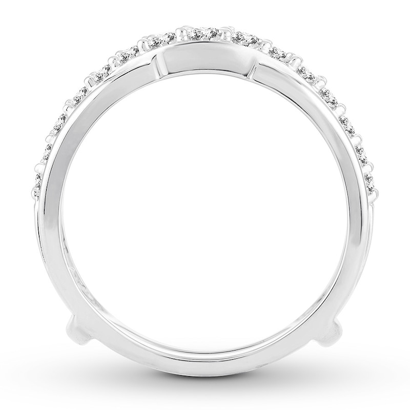Diamond Enhancer Ring 1 ct tw Round-cut White Gold Plated