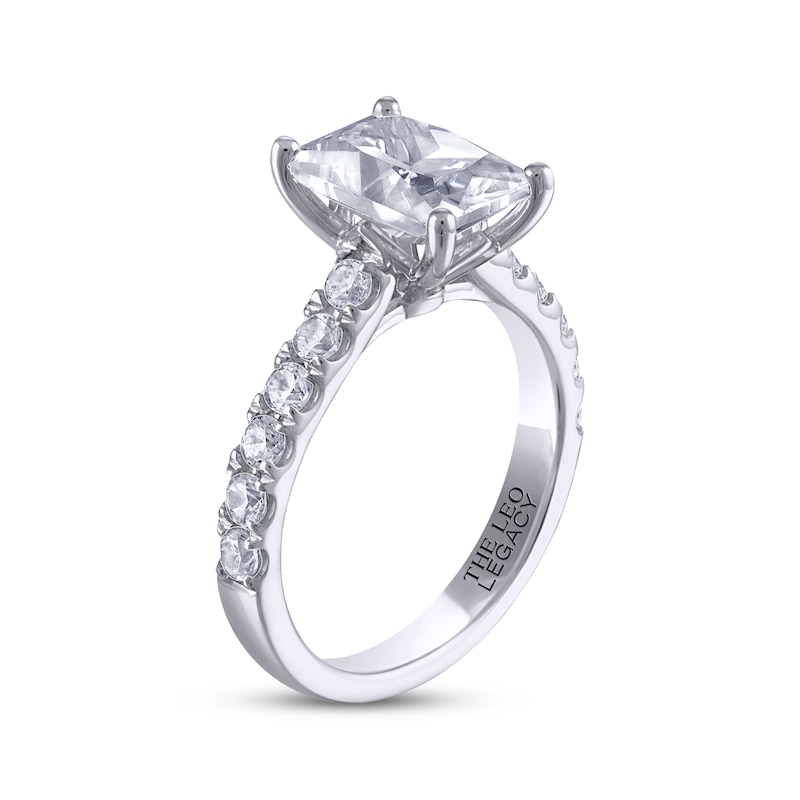 THE LEO Legacy Lab-Created Diamond Emerald-Cut Engagement Ring 3-1/2 ct tw White Gold Plated