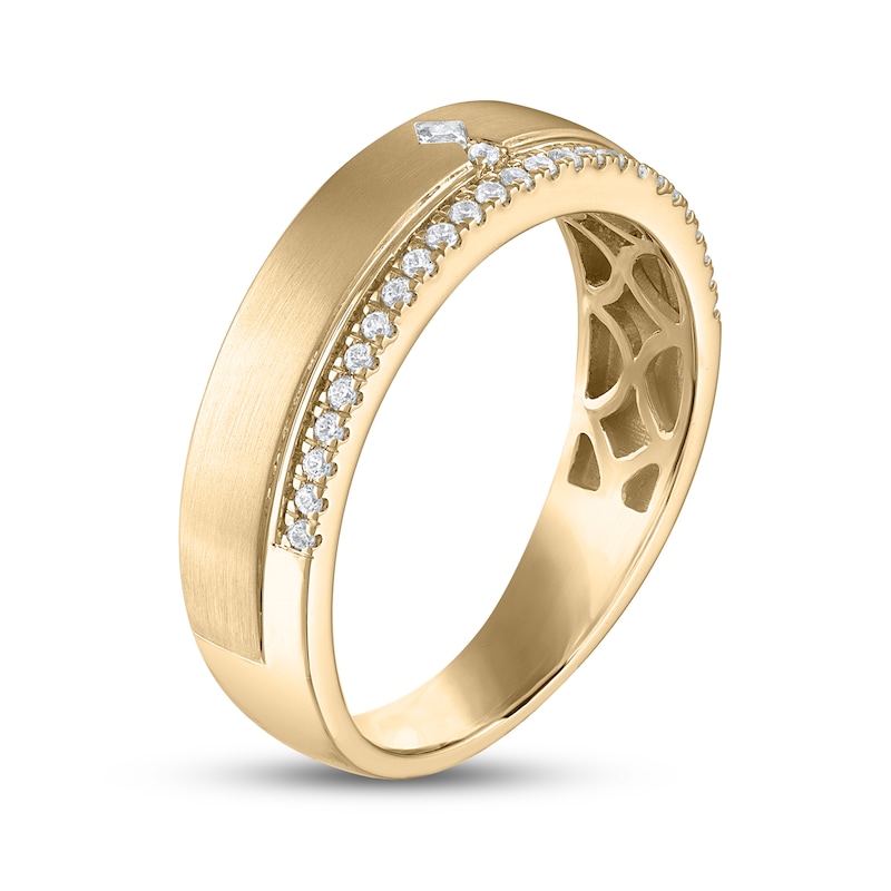 Gender Neutral Diamond Band 1/6 ct tw Princess/Round-Cut Yellow Gold Plated