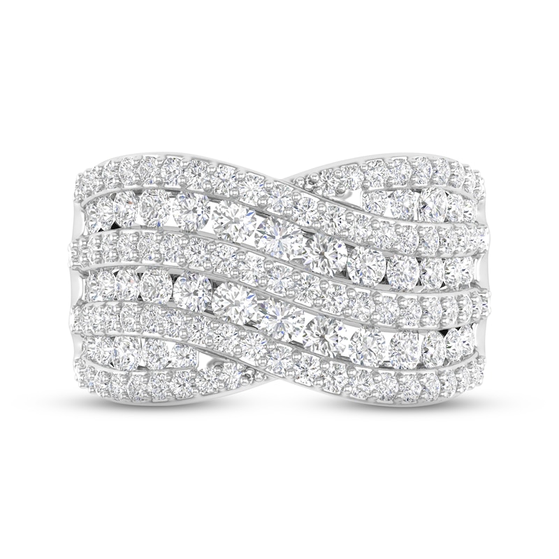 Lab-Created Diamonds by Multi-Row Diamond Ring 2 ct tw White Gold Plated